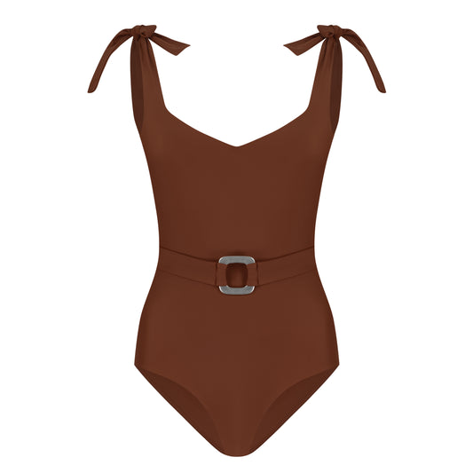 EMMA SWIMSUIT WITH BELT IN RECYCLED FABRICS