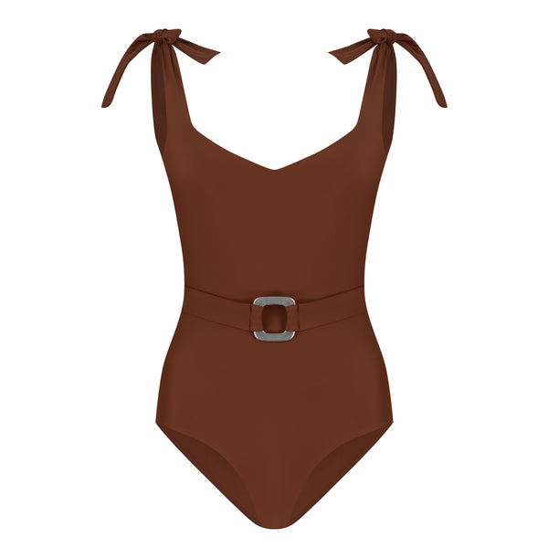 EMMA SWIMSUIT WITH BELT IN RECYCLED FABRICS