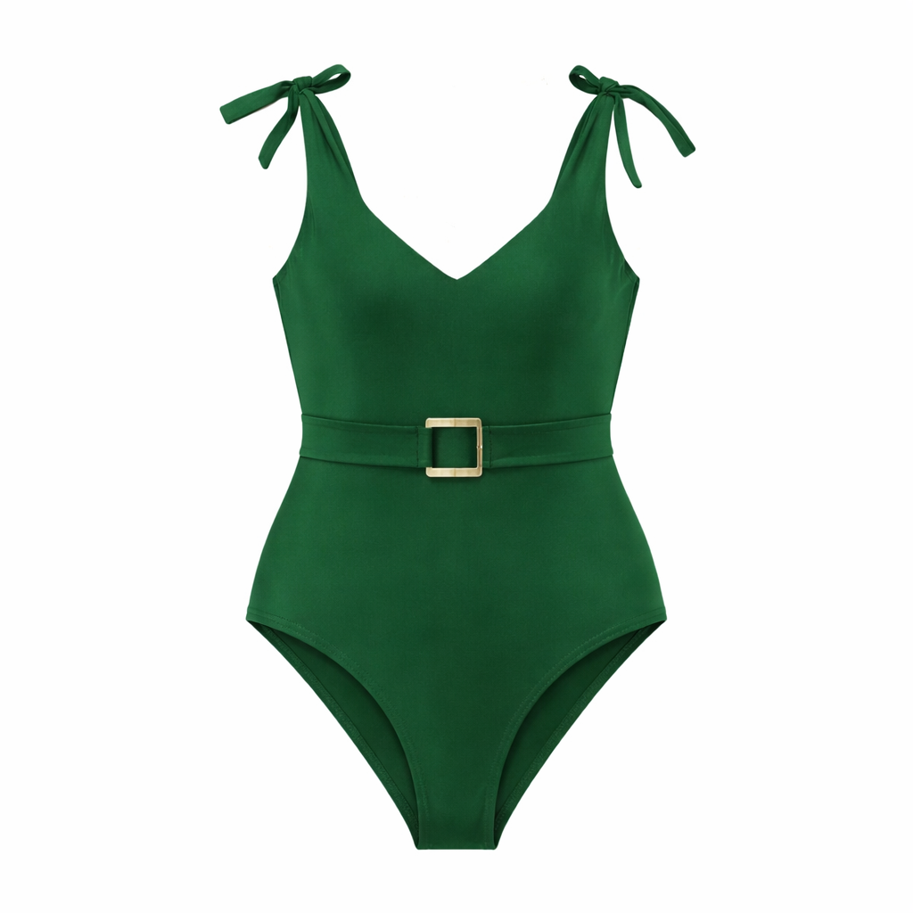 EMMA SWIMSUIT WITH BELT IN RECYCLED FABRIC