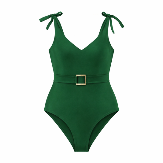 EMMA SWIMSUIT WITH BELT IN RECYCLED FABRIC